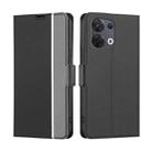 For OPPO Reno 8 5G Twill Texture Side Button Leather Phone Case(Black) - 1