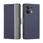 For OPPO Reno 8 5G Twill Texture Side Button Leather Phone Case(Blue) - 1