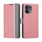 For OPPO Reno 8 5G Twill Texture Side Button Leather Phone Case(Pink) - 1