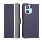For OPPO Reno 8 Pro 5G Twill Texture Side Button Leather Phone Case(Blue) - 1