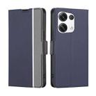 For OPPO Reno 8 Pro+ 5G Twill Texture Side Button Leather Phone Case(Blue) - 1