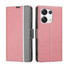 For OPPO Reno 8 Pro+ 5G Twill Texture Side Button Leather Phone Case(Pink) - 1