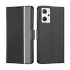 For OPPO Reno7 A JP Version Twill Texture Side Button Leather Phone Case(Black) - 1