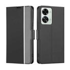 For OnePlus Nord 2T Twill Texture Side Button Leather Phone Case(Black) - 1