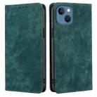 For iPhone 13 RFID Anti-theft Brush Magnetic Leather Phone Case(Green) - 1