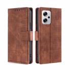 For Xiaomi Redmi Note 11T Pro 5G/Note 11T Pro+ 5G Skin Feel Crocodile Magnetic Clasp Leather Phone Case(Brown) - 1