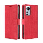 For Xiaomi 12 Lite Skin Feel Crocodile Magnetic Clasp Leather Phone Case(Red) - 1