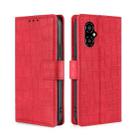 For Xiaomi Poco M4 5G Skin Feel Crocodile Magnetic Clasp Leather Phone Case(Red) - 1