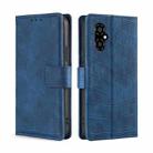 For Xiaomi Poco M4 5G Skin Feel Crocodile Magnetic Clasp Leather Phone Case(Blue) - 1