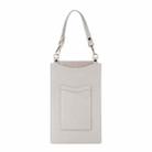 Litchi Texture Card Holder Mobile Phone Bag with Short Strap(White) - 1