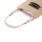 Litchi Texture Card Holder Mobile Phone Bag with Short Strap(Light Pink) - 4