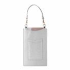 Litchi Texture Card Holder Mobile Phone Bag with Short Strap(Silver) - 1