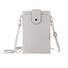 Litchi Texture Card Holder Mobile Phone Bag with Long Strap(White) - 1