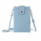 Litchi Texture Card Holder Mobile Phone Bag with Long Strap(Light Blue) - 1