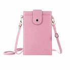 Litchi Texture Card Holder Mobile Phone Bag with Long Strap(Pink) - 1
