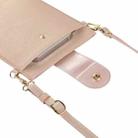Litchi Texture Card Holder Mobile Phone Bag with Long Strap(Light Pink) - 3