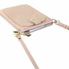 Litchi Texture Card Holder Mobile Phone Zipper Bag with Long Strap(Pink) - 3