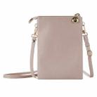 Litchi Texture Card Holder Mobile Phone Zipper Bag with Long Strap(Apricot) - 2