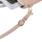Litchi Texture Card Holder Mobile Phone Zipper Bag with Long Strap(Apricot) - 4