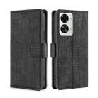 For OnePlus Nord 2T Skin Feel Crocodile Magnetic Clasp Leather Phone Case(Black) - 1