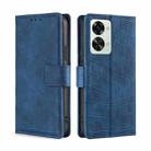 For OnePlus Nord 2T Skin Feel Crocodile Magnetic Clasp Leather Phone Case(Blue) - 1