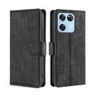 For OnePlus Ace Racing Skin Feel Crocodile Magnetic Clasp Leather Phone Case(Black) - 1