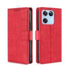 For OnePlus Ace Racing Skin Feel Crocodile Magnetic Clasp Leather Phone Case(Red) - 1