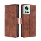 For OnePlus Ace/10R Skin Feel Crocodile Magnetic Clasp Leather Phone Case(Brown) - 1