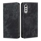 For LG Velvet RFID Anti-theft Brush Magnetic Leather Phone Case(Black) - 1