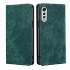 For LG Velvet RFID Anti-theft Brush Magnetic Leather Phone Case(Green) - 1