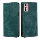 For Motorola Moto G42 4G RFID Anti-theft Brush Magnetic Leather Phone Case(Green) - 1