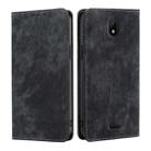 For Nokia C100 RFID Anti-theft Brush Magnetic Leather Phone Case(Black) - 1