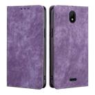 For Nokia C100 RFID Anti-theft Brush Magnetic Leather Phone Case(Purple) - 1