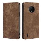 For Nokia C200 Anti-theft Brush Magnetic Leather Phone Case(Brown) - 1