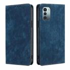 For Nokia G21/G11 Anti-theft Brush Magnetic Leather Phone Case(Blue) - 1