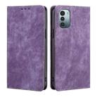 For Nokia G21/G11 Anti-theft Brush Magnetic Leather Phone Case(Purple) - 1