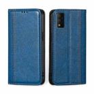 For TCL 30T T603DL Grid Texture Magnetic Flip Leather Phone Case(Blue) - 1