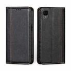 For TCL 30Z T602DL Grid Texture Magnetic Flip Leather Phone Case(Black) - 1