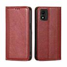 For TCL 303 Grid Texture Magnetic Flip Leather Phone Case(Red) - 1