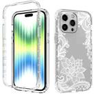 For iPhone 14 Pro Max Transparent Painted Phone Case (White Flower) - 1