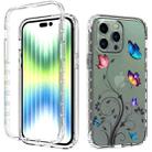 For iPhone 14 Pro Max Transparent Painted Phone Case(Tree Butterflies) - 1