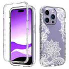 For iPhone 14 Pro Transparent Painted Phone Case(White Flower) - 1