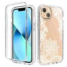 For iPhone 14 Transparent Painted Phone Case (White Flower) - 1