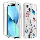 For iPhone 14 Transparent Painted Phone Case(Tree Butterflies) - 1