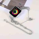 Double Chain 2-bead Stainless Steel Watch Band For Apple Watch Ultra 49mm / Series 8&7 45mm / SE 2&6&SE&5&4 44mm / 3&2&1 42mm(Silver) - 1