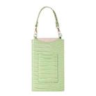 Stone Texture Card Holder Mobile Phone Bag with Short Strap(Green) - 1