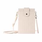 Stone Texture Card Holder Mobile Phone Bag with Long Strap(Beige) - 1