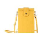 Stone Texture Card Holder Mobile Phone Bag with Long Strap(Yellow) - 1