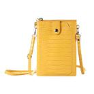 Stone Texture Card Holder Mobile Phone Zipper Bag with Long Strap(Yellow) - 1