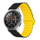For Xiaomi Haylou RT / RT2 / GST / GS / RS3 Universal Reverse Buckle Magnetic Silicone Watch Band(Black Yellow) - 1